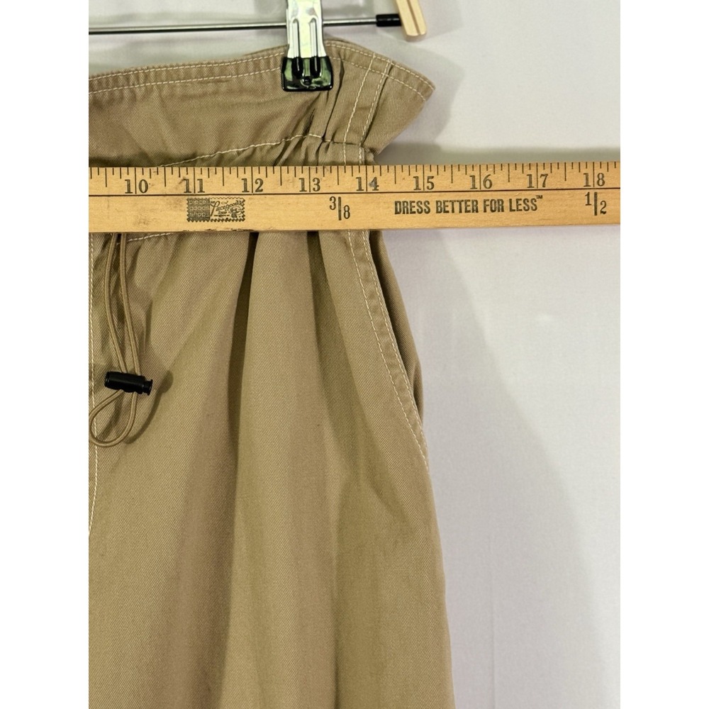 Urban Outfitters Terra High Waist Paperbag Pants Bungee Button Fly Khaki Women S - Picture 6 of 8